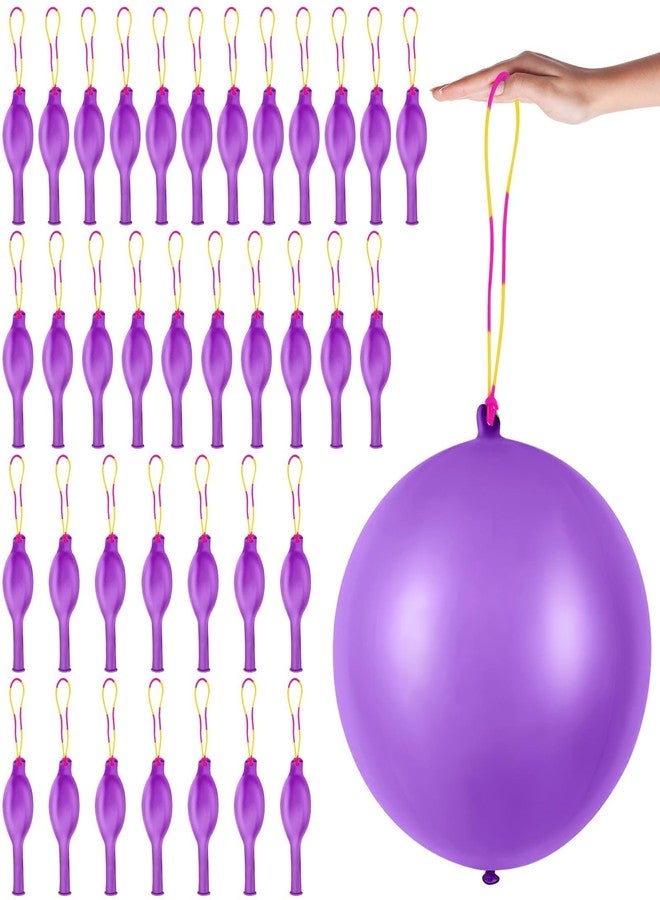 HSLCGF 36 Pcs Purple Punch Balloons | with Rubber Band Handle for Easy Grip - Ideal for Kids’ Birthday Party Favors, Classroom & Outdoor Play(Purple) - Image 1